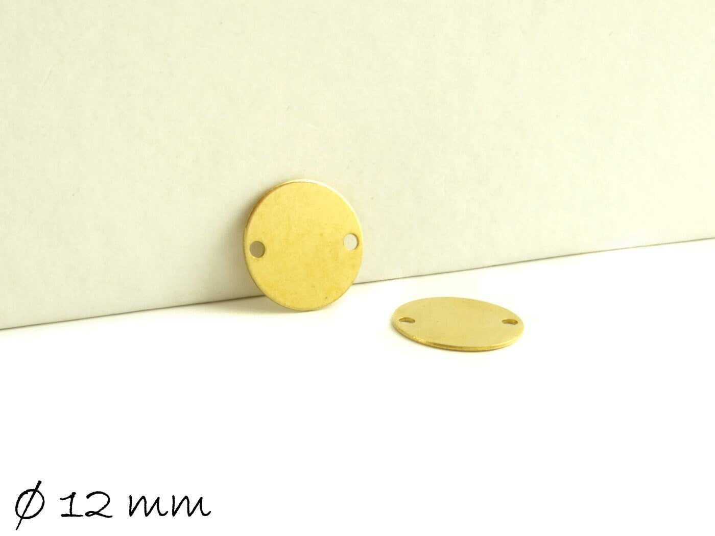 10 Stück Verbinder Stempel Plättchen Messing Ø 12 mm
