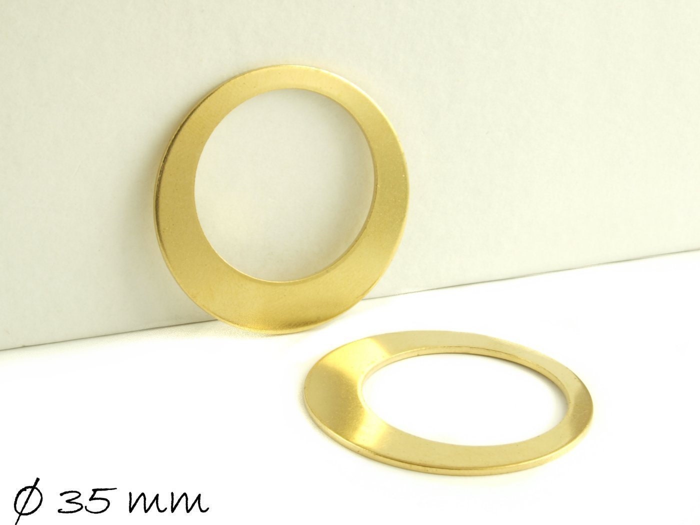 4 Stück Messing Stempel Plättchen Donut Ø 35 mm