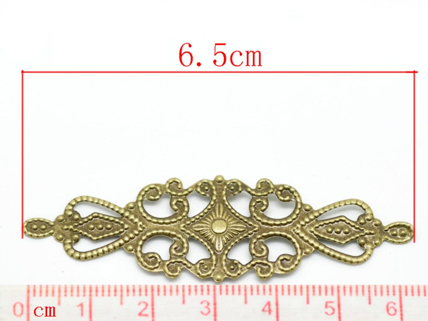 5 Stück große Ornamente in bronze Ø 65 x 19 mm