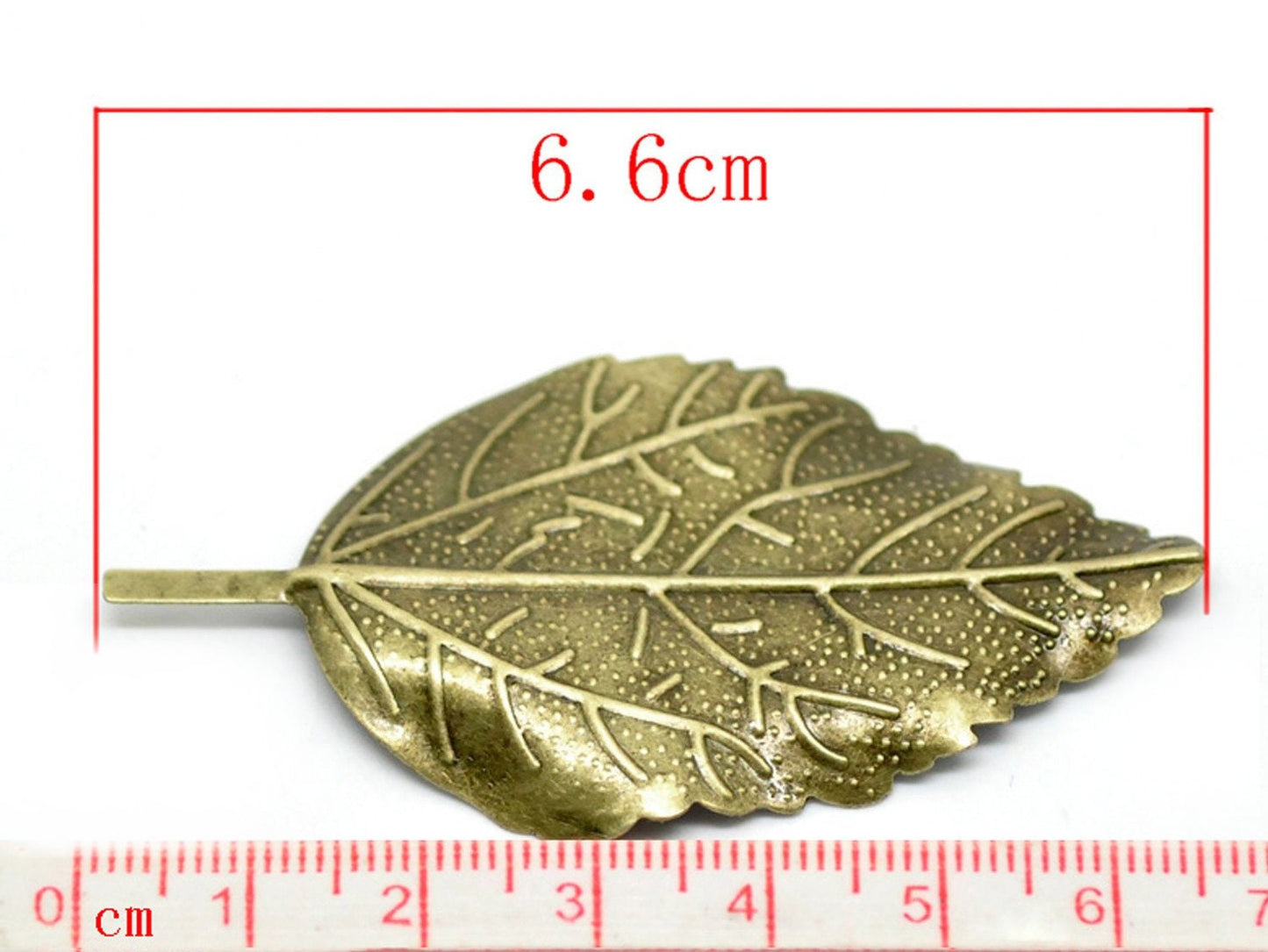 4 Stück Anhänger Blätter bronze vintage 67 x 34 mm