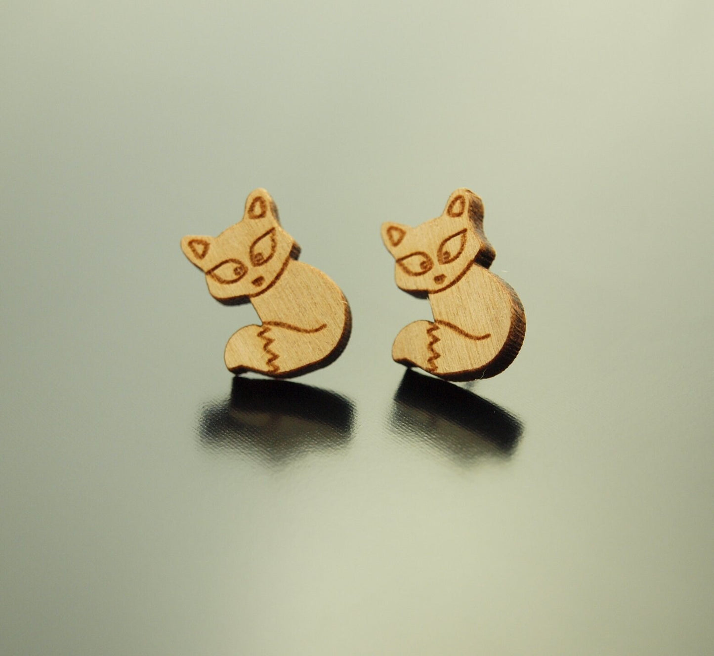 Ohrstecker Fuchs Holz Ohrringe Stecker
