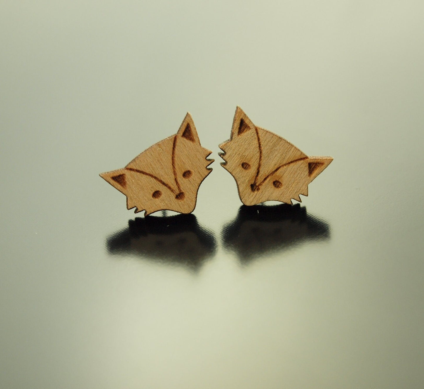 Ohrstecker Fuchs Holz Ohrringe Stecker