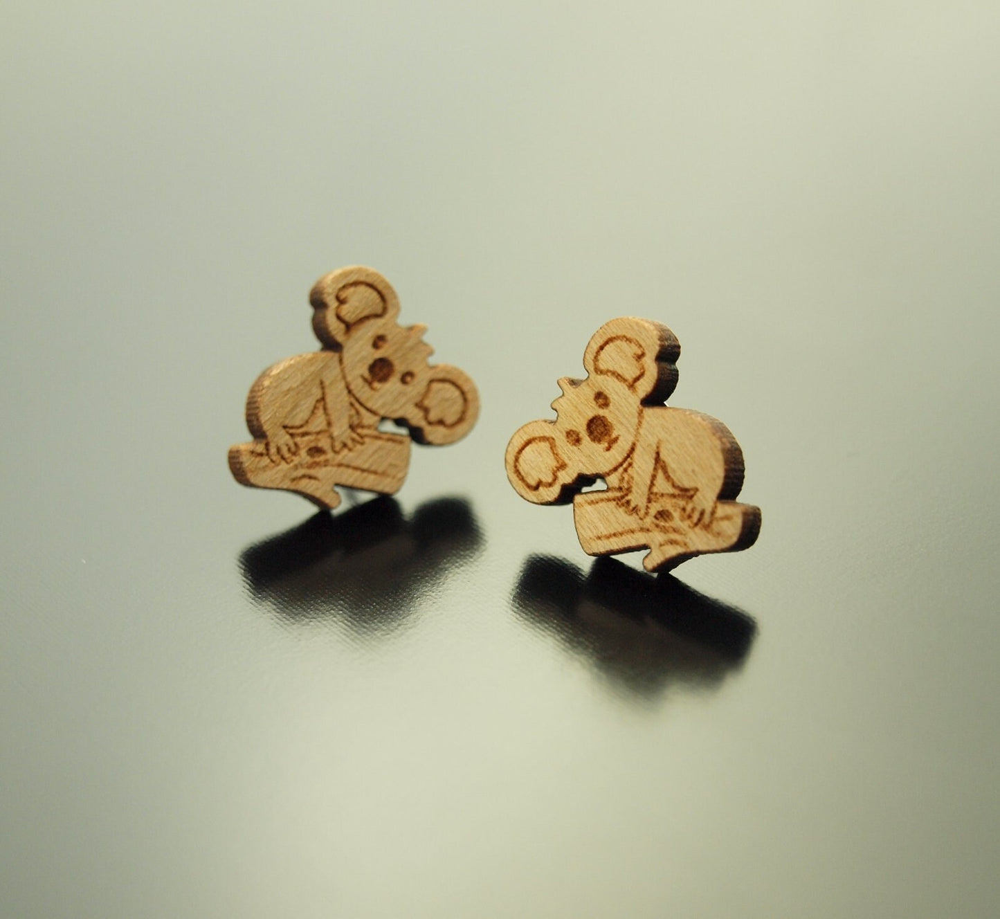 Ohrstecker Koala Bär Holz Ohrringe Stecker