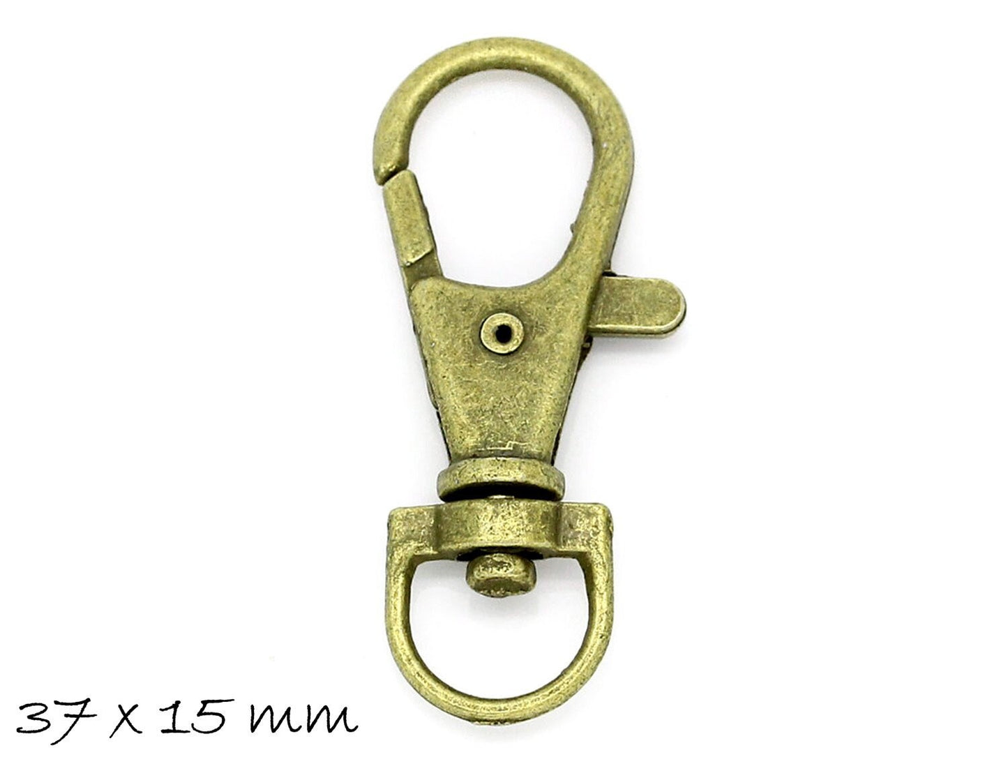 2 Stück Karabiner Verschlüsse, bronze, 37 x 15 mm, XXL