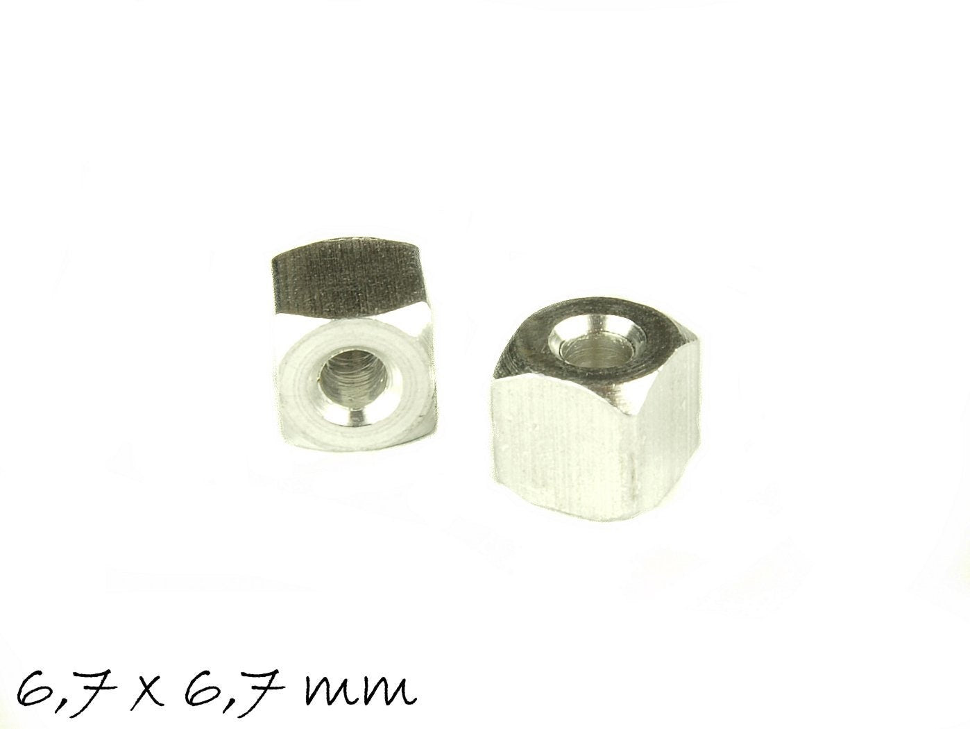 6 Stück Aluminium Würfel von Impressart zum Stempeln, 6,7 x 6,7 mm Anhänger, Spacer