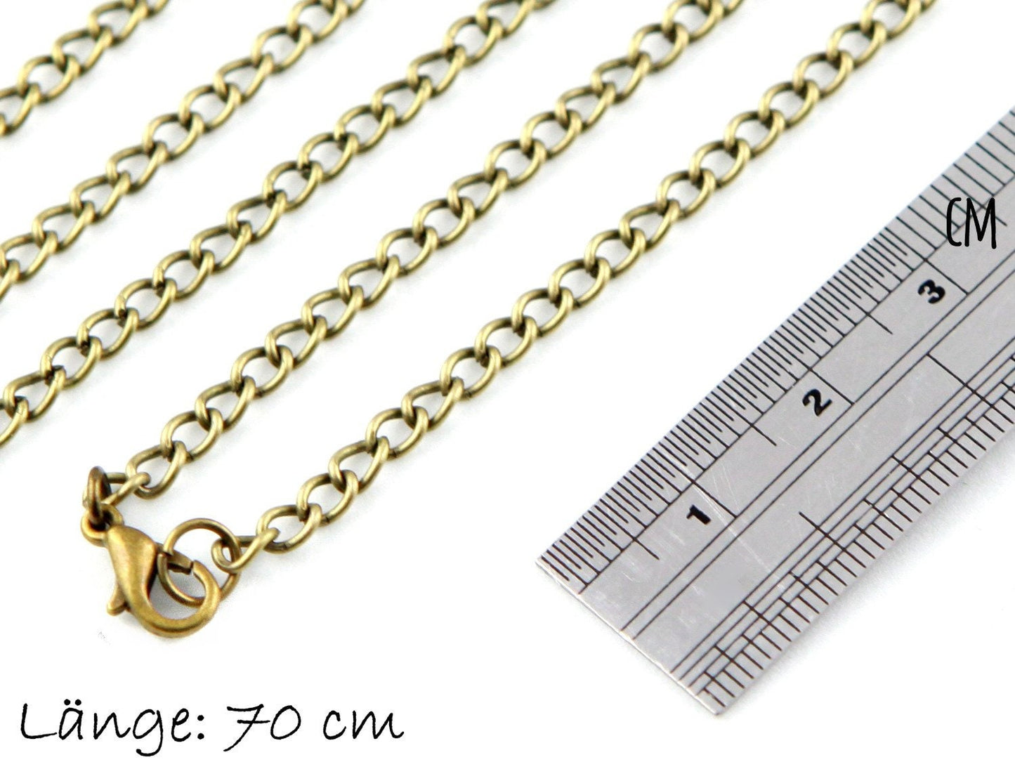 1 Stück Fertige Gliederkette in bronze, 4 x 3 mm. 70 cm lang