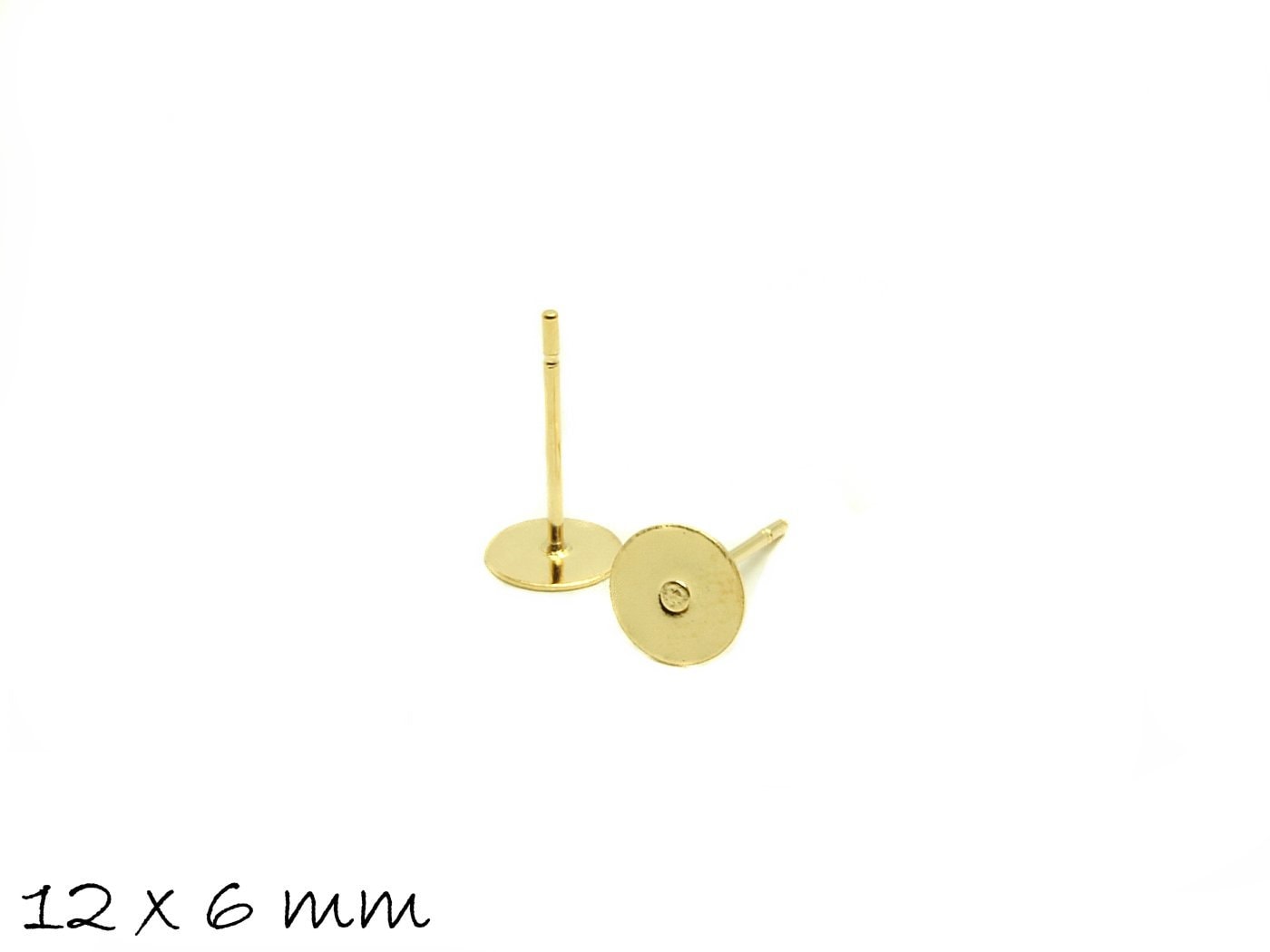 20 Stück Edelstahl Ohrstecker Rohling 12 x 6 mm Ohrringe, gold