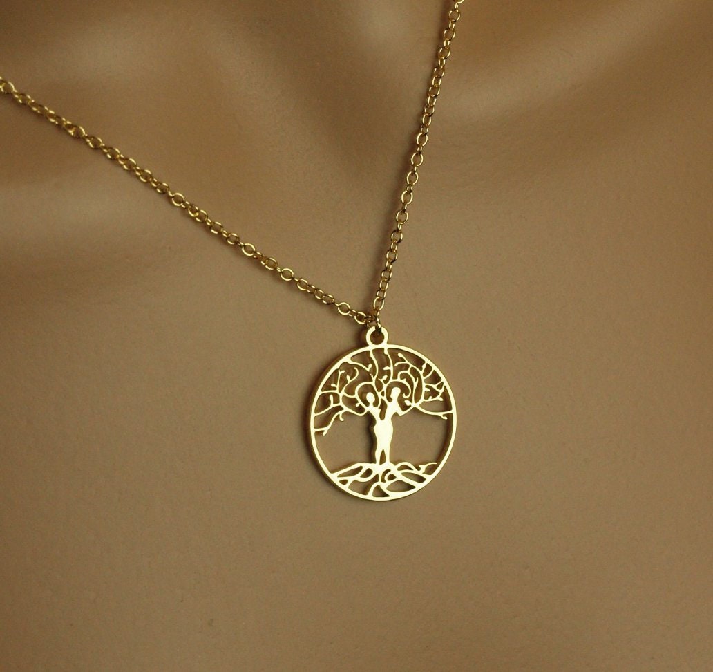 Kette Baum Lebensbaum Liebe romantisch Anhänger golden