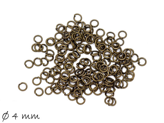 100 Stück Biegeringe (Spaltringe), bronze, 4 mm