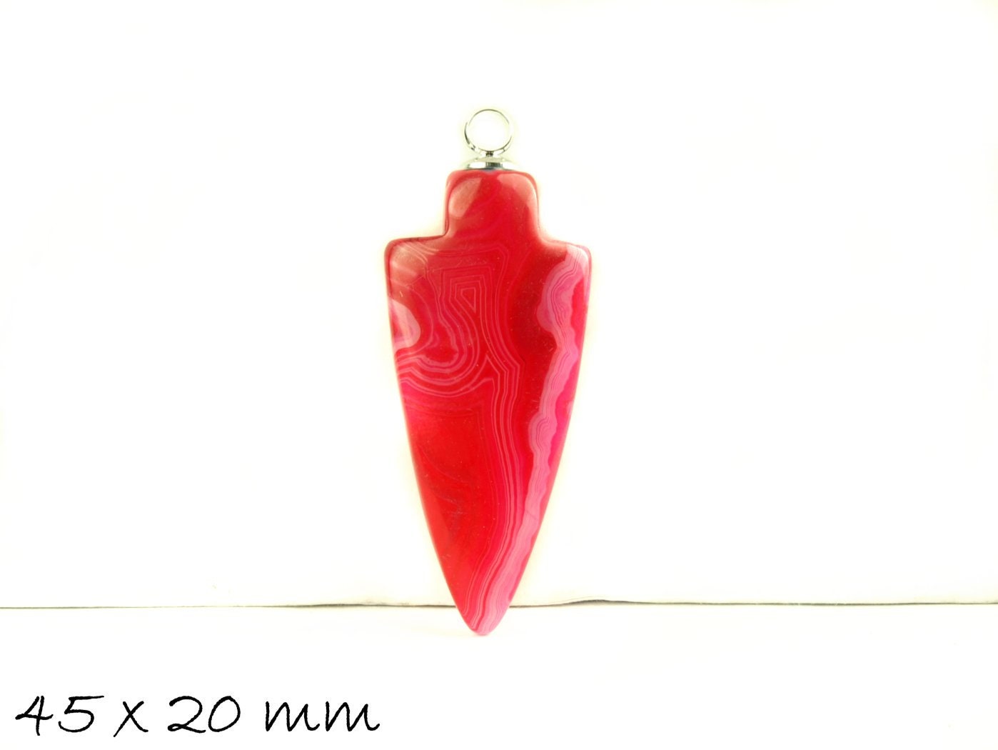 1 Stück Pfeil Anhänger Edelstein Achat 45 x 20 mm, pink