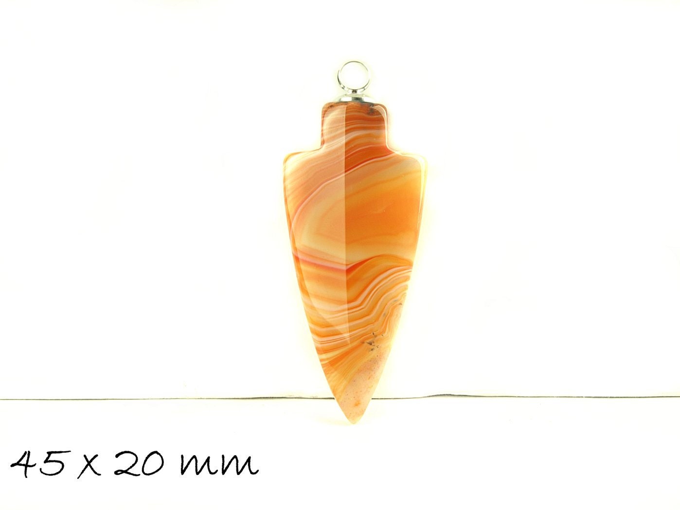 1 Stück Pfeil Anhänger Edelstein Achat 45 x 20 mm, orange