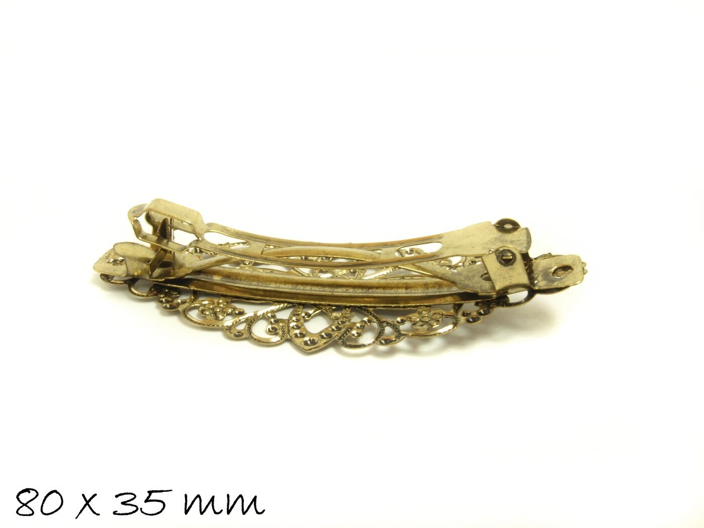 Haarspange mit Ornament Verzierung, bronze, 80 x 35 mm