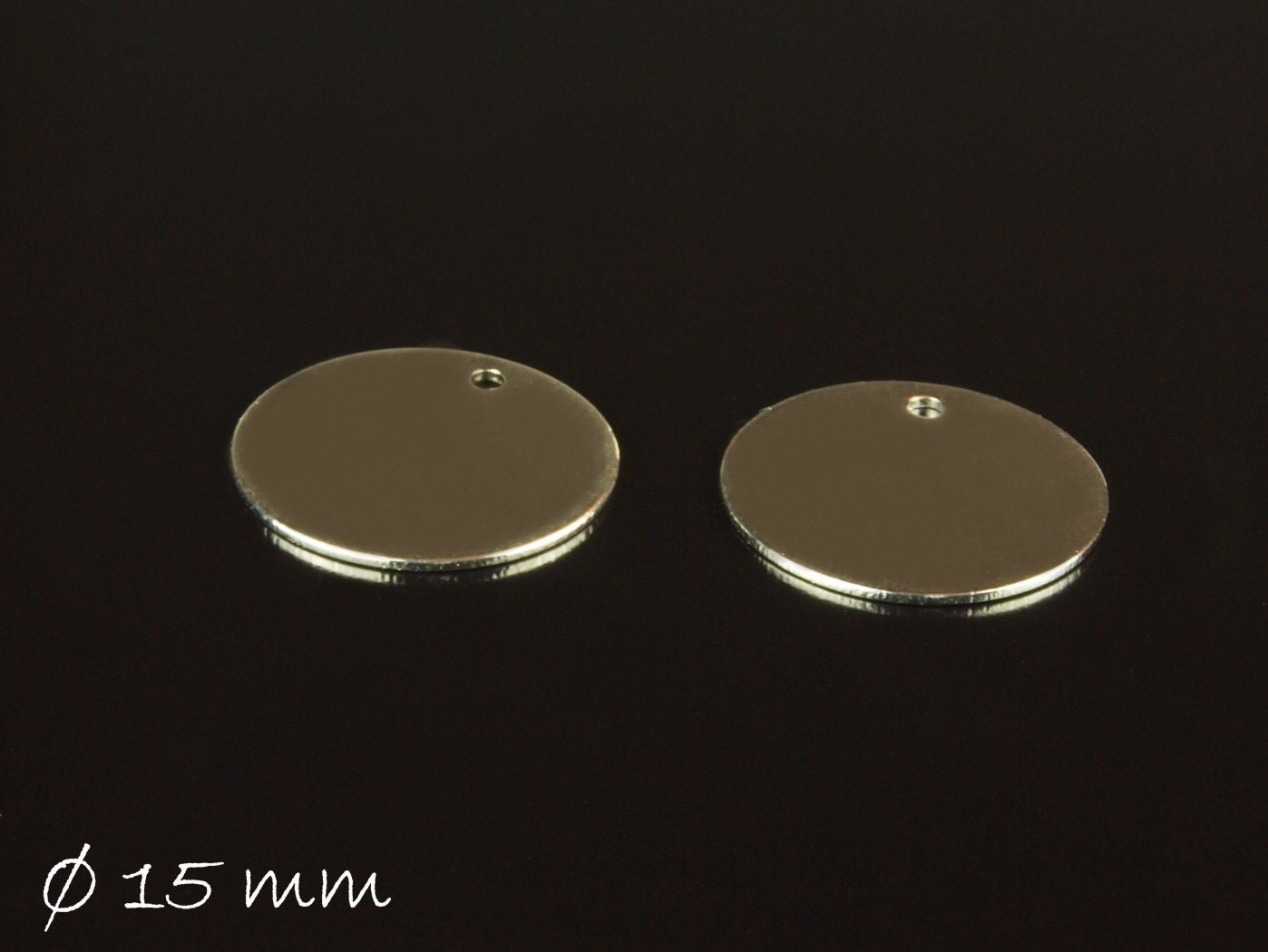 6 Stück Anhänger Stempel Plättchen silber Ø 15 mm