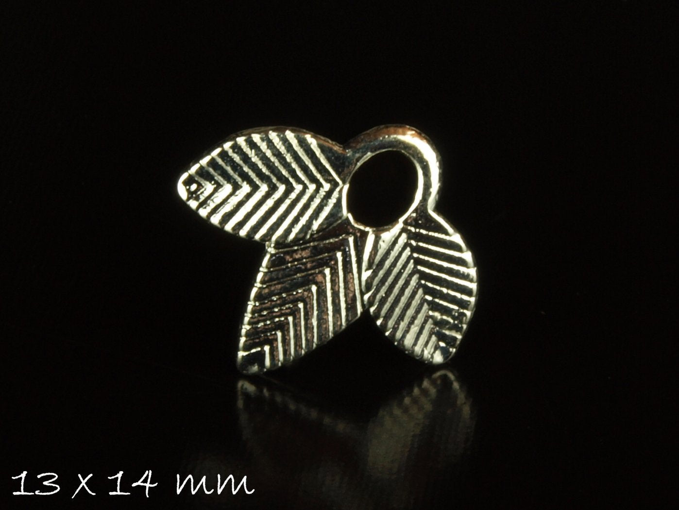 6 Stück Verbinder Blatt silber vintage Anhänger 13 x 14 mm