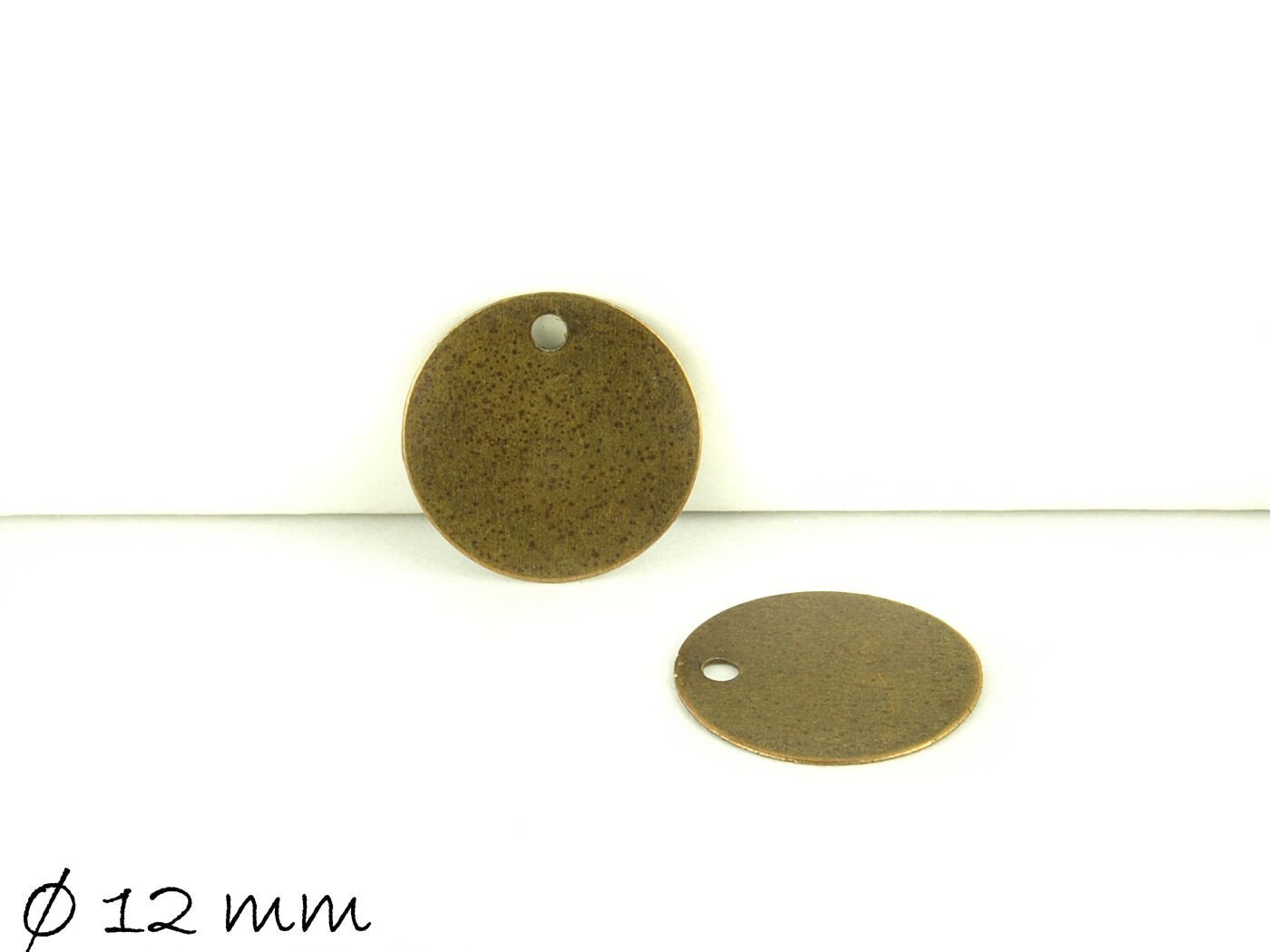 10 Stück Anhänger Stempel Plättchen bronze Rohling Ø 12 mm