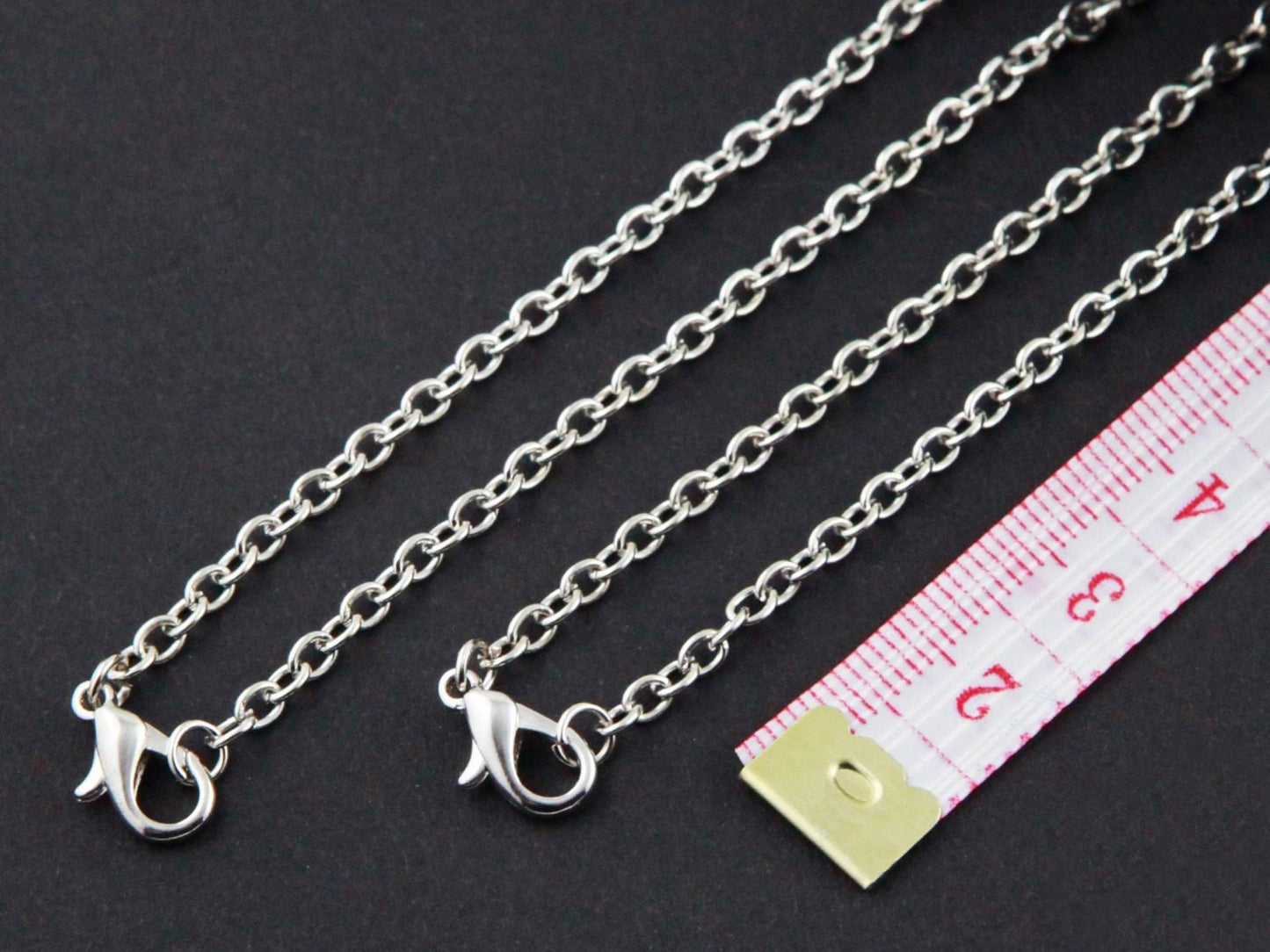 1 Stück Fertige Gliederkette in platin, 3,5 x 2,5 mm, 70 cm lang