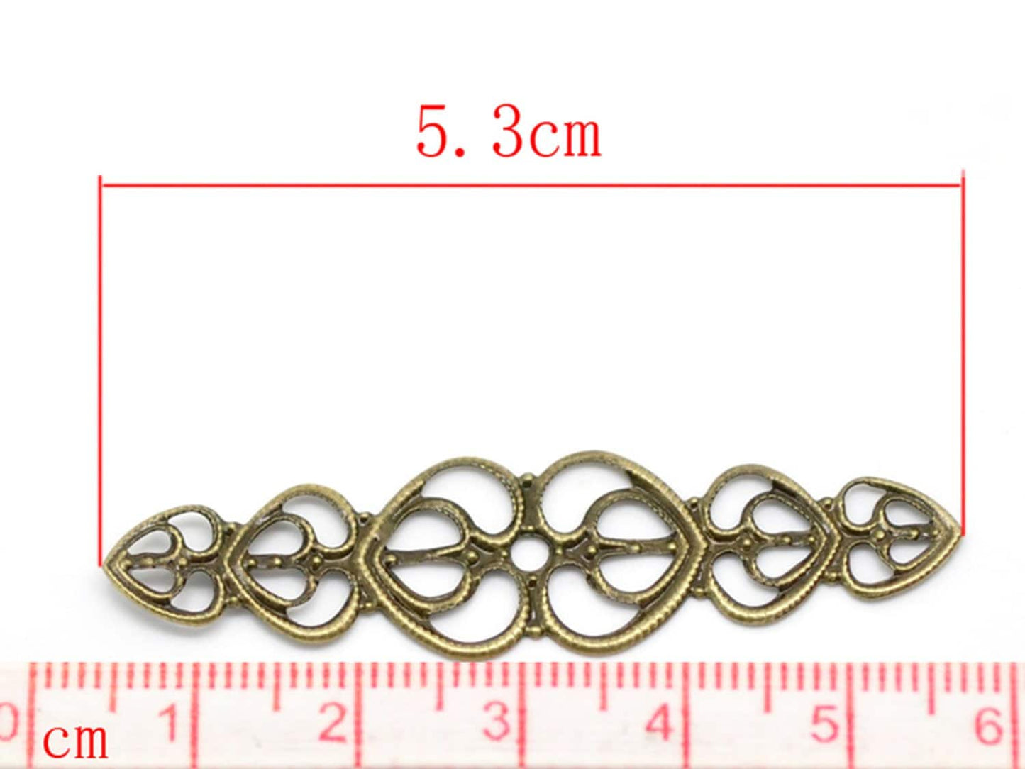 5 Stück große Ornamente in bronze Ø 53 x 14 mm