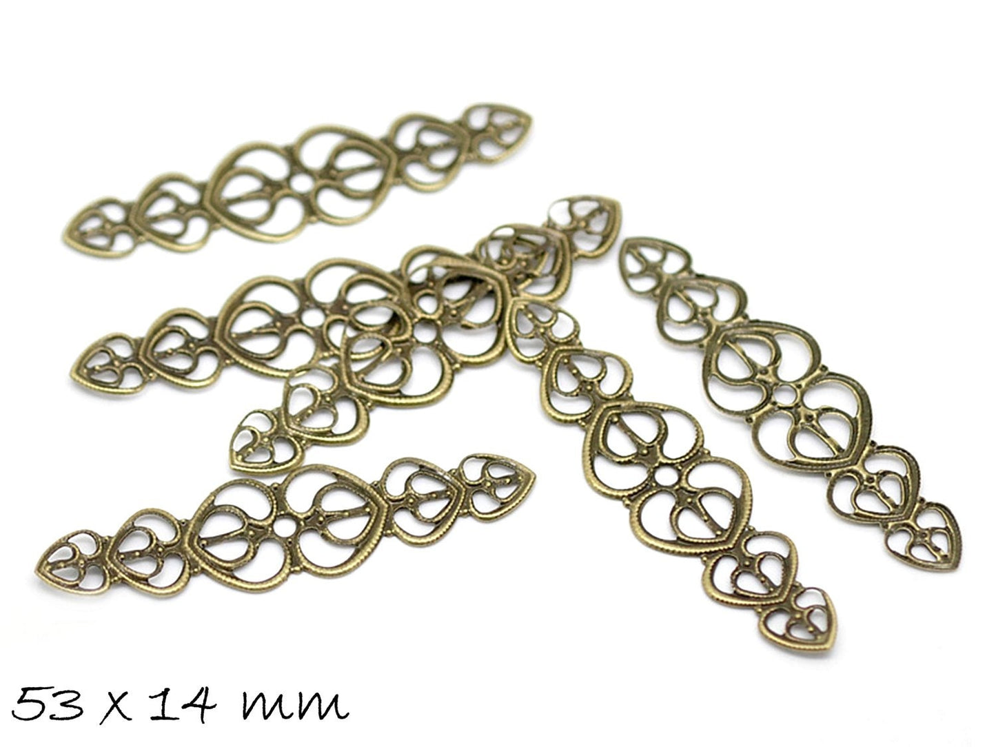 5 Stück große Ornamente in bronze Ø 53 x 14 mm