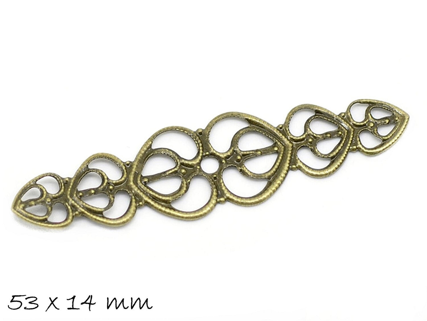 5 Stück große Ornamente in bronze Ø 53 x 14 mm