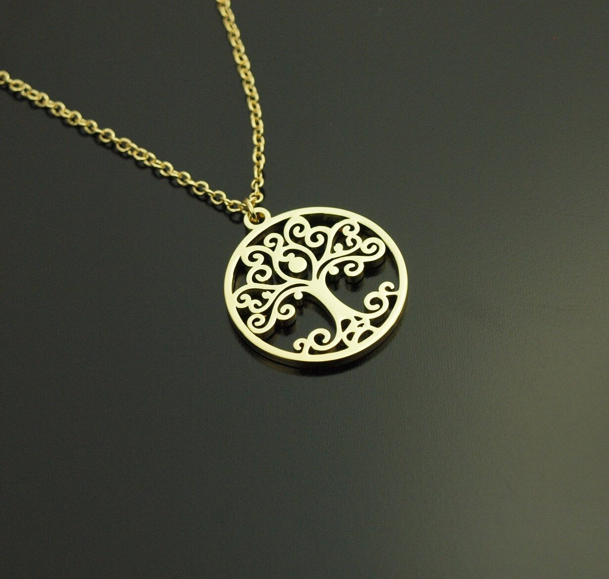 Kette Baum Lebensbaum Natur Liebe romantisch Anhänger golden