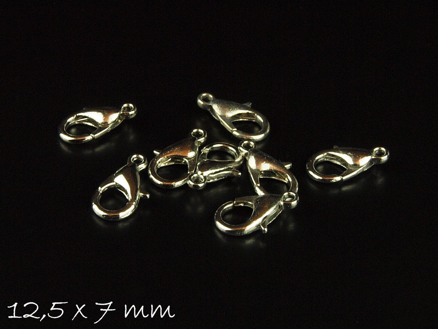 10 Stück Karabiner Verschlüsse platin, 12 mm