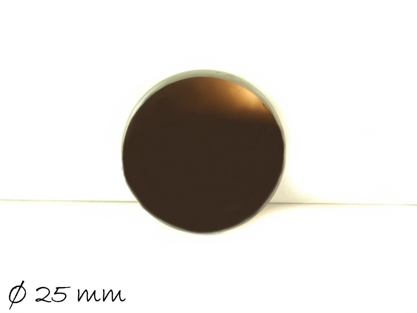 1 Stück Edelstein Cabochon, Hämatit, schwarz glänzend, Ø 25 mm
