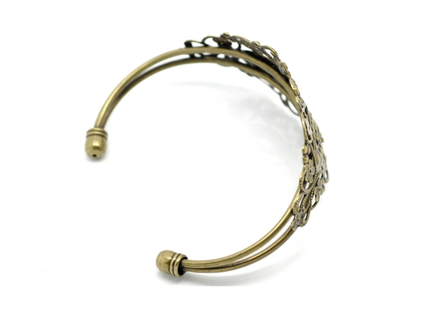 1 Stück Armreifrohling mit Ornament, bronze