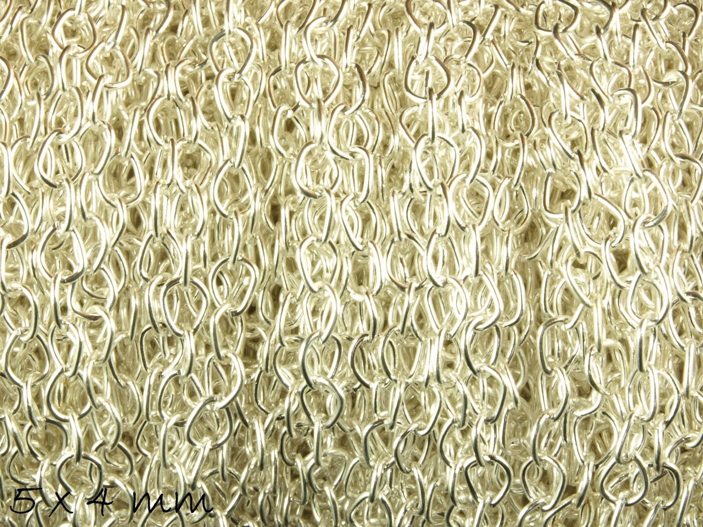 1,00EUR/m - 2 m Eisen-Gliederkette silber, fein, 5 x 4 mm