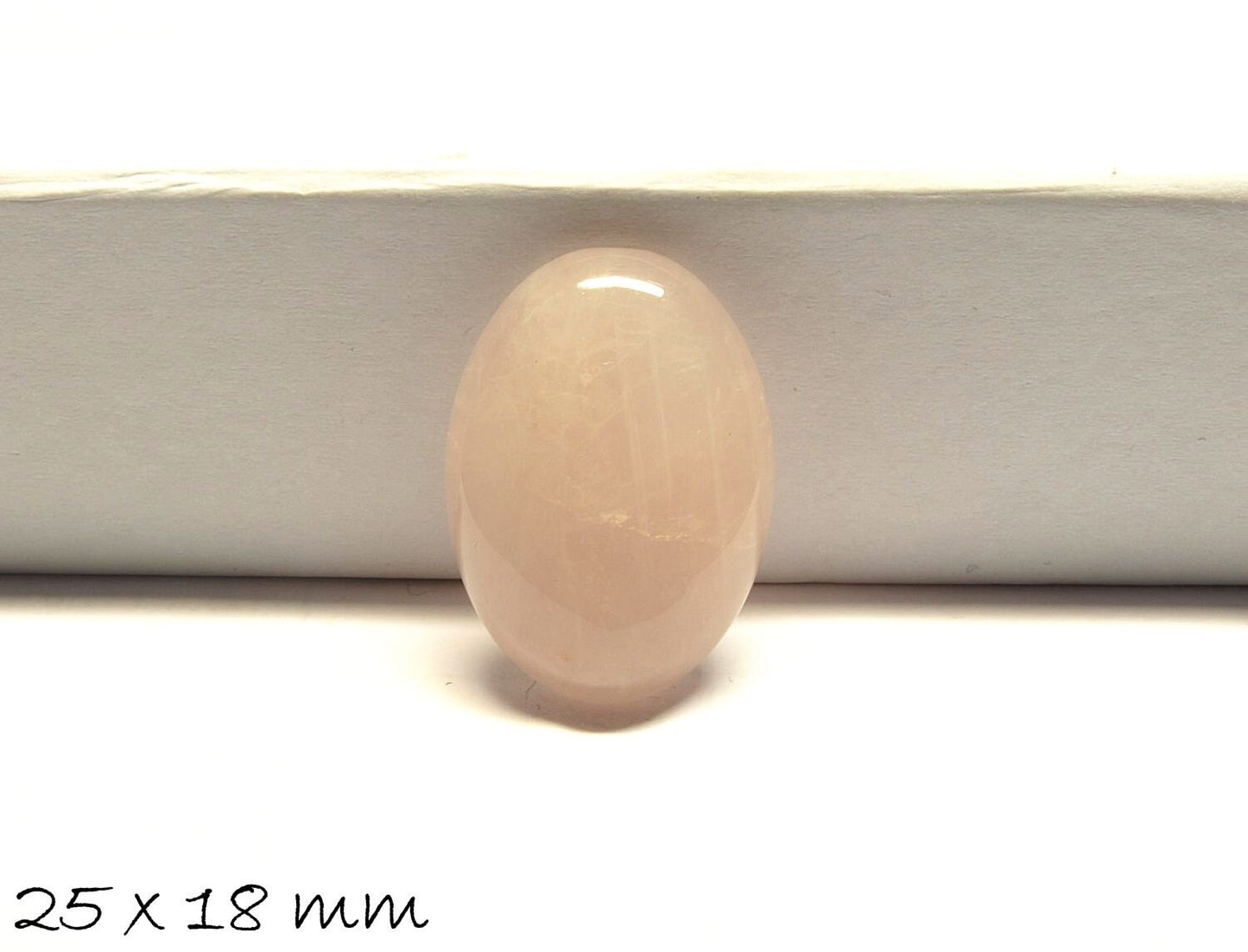 1 Stück ovaler Edelstein Cabochon, Rosenquarz, oval, 25 x 18 mm