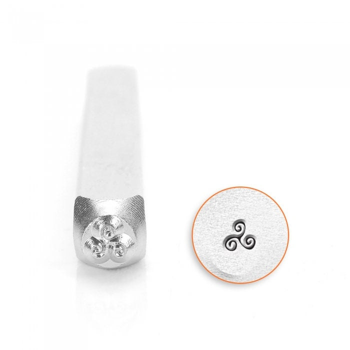 1 Design Stempel dreifach Spirale Swirl Schlagstempel Punze 3 mm