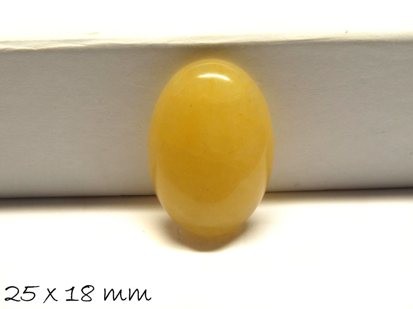 1 Stück ovaler Edelstein Cabochon, gelber Aventurin Quarz, 25 x 18 mm