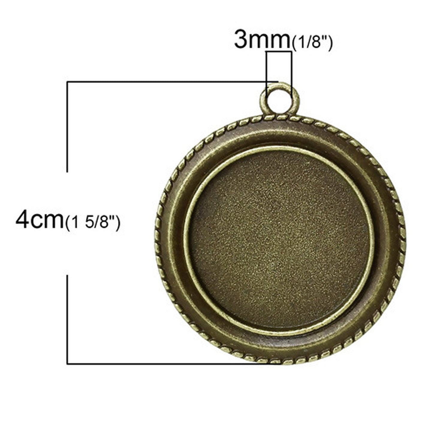 2 Stück Anhänger mit Cabochonfassung / Medaillon, 25 mm, bronze 4