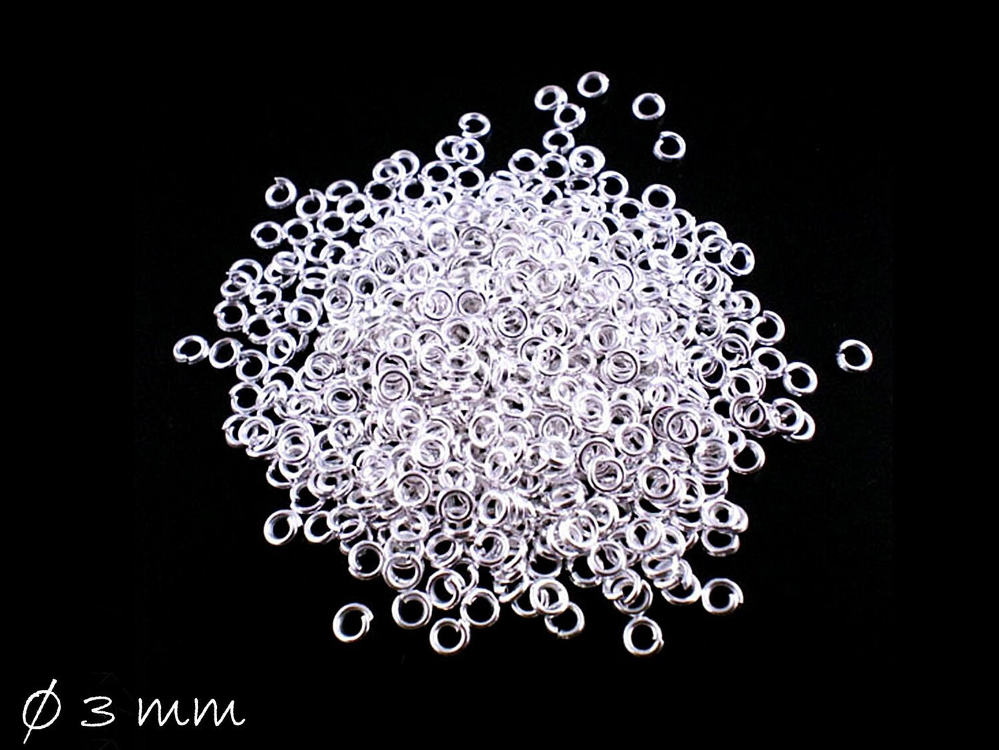 100 Stück Biegeringe (Spaltringe), silbern, 3 mm