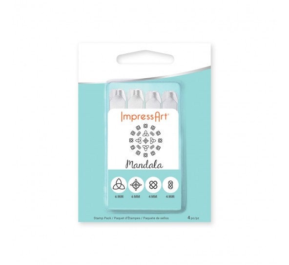 4 Stück Stempel Set Celtic Mandala Textur Impressart 4 - 6 mm