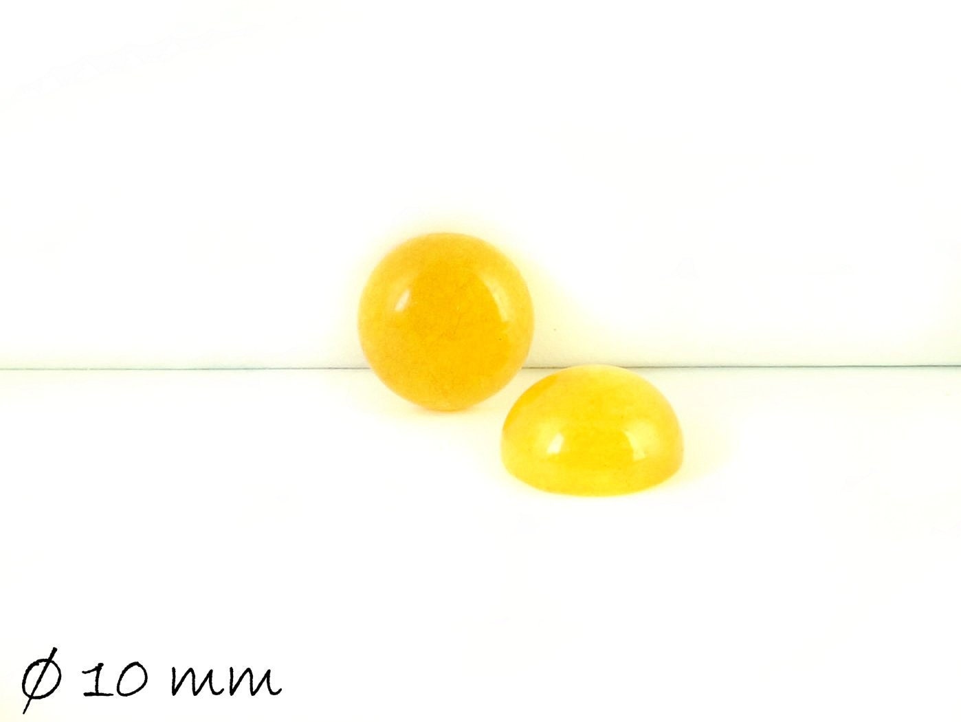 2 Stück Edelstein Cabochons, Jade (gelb), 10 mm