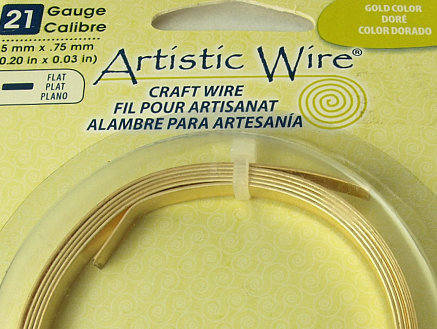 4,22 EUR/m - Kupfer-Draht in gold zum Stempeln, 3 x 0,75 mm, 0,9 m lang von Artistic Wire