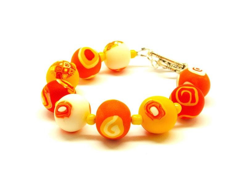 Armband nach Wahl Polymer Clay Perlen bunt Fimo Armreif