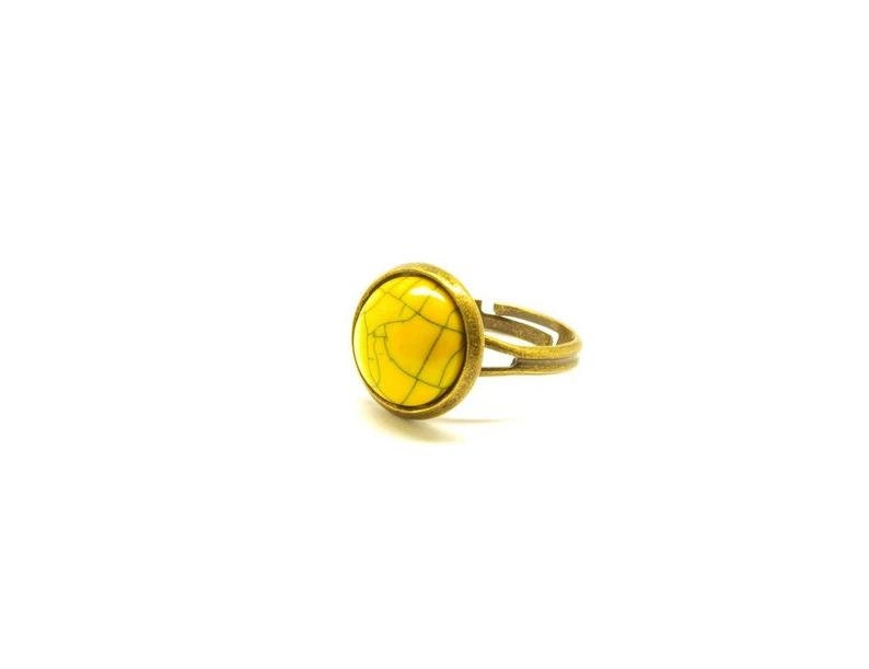 Ring nach Wahl Cabochon Türkis Imitat bronze vintage silbern gelb orange rot blau grün lila Juvelato