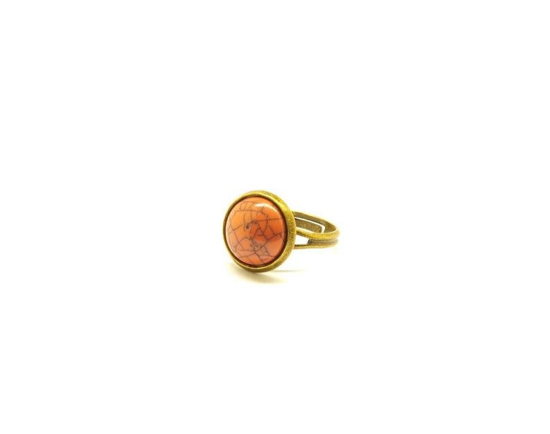 Ring nach Wahl Cabochon Türkis Imitat bronze vintage silbern gelb orange rot blau grün lila Juvelato