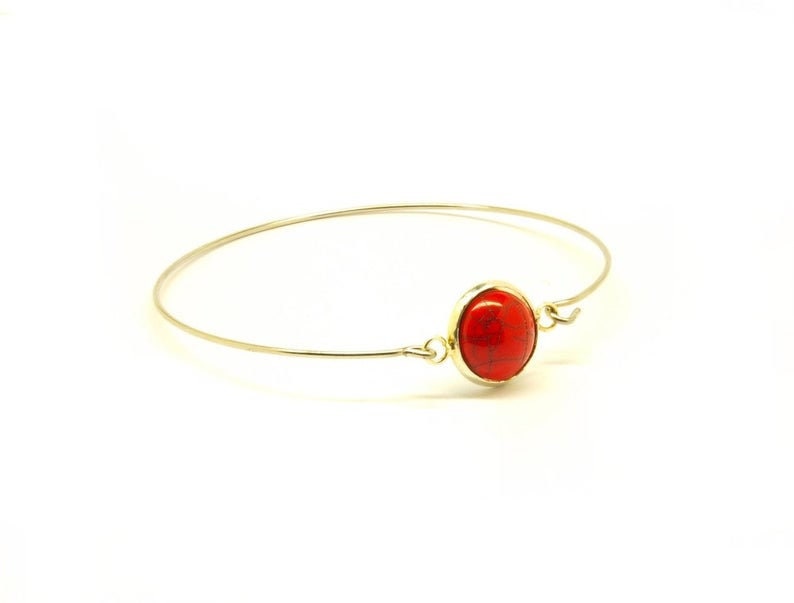 Armreif nach Wahl Cabochon Türkis Imitat vintage bronze silbern golden gelb orange rot rosa grün blau türkis