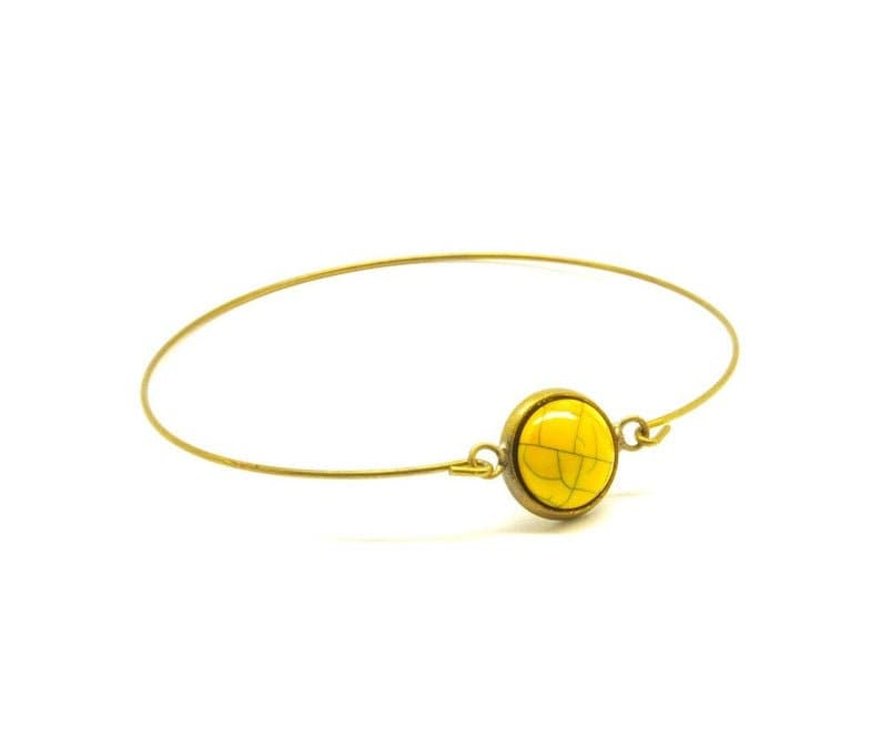 Armreif nach Wahl Cabochon Türkis Imitat vintage bronze silbern golden gelb orange rot rosa grün blau türkis