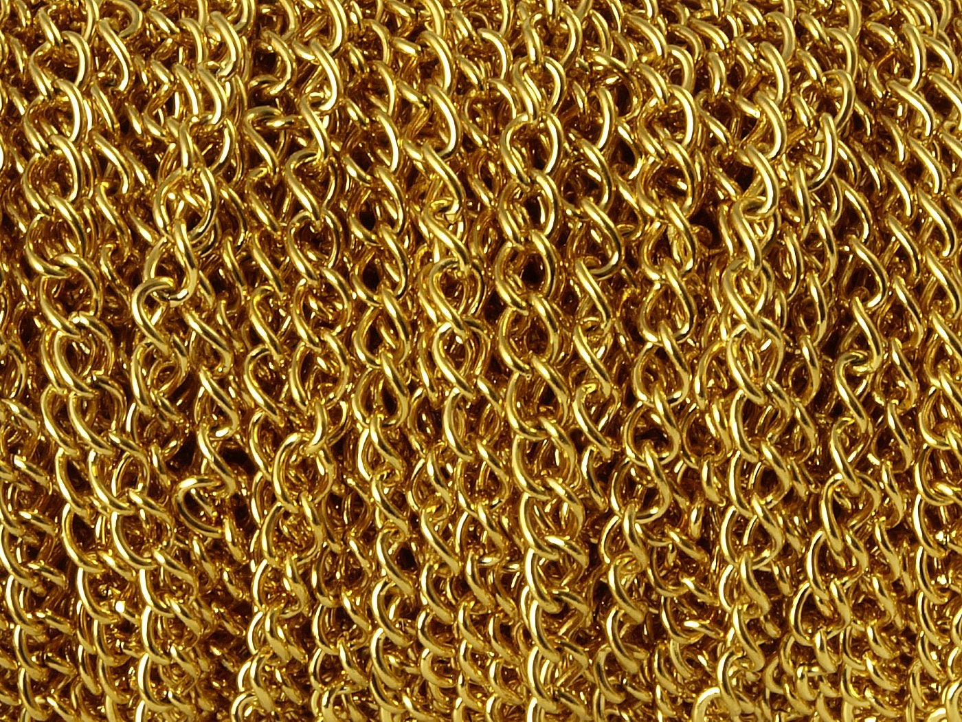 2,10EUR/m - 2 m Panzerkette, Gliederkette aus Edelstahl, gold, 5,5 x 4 mm