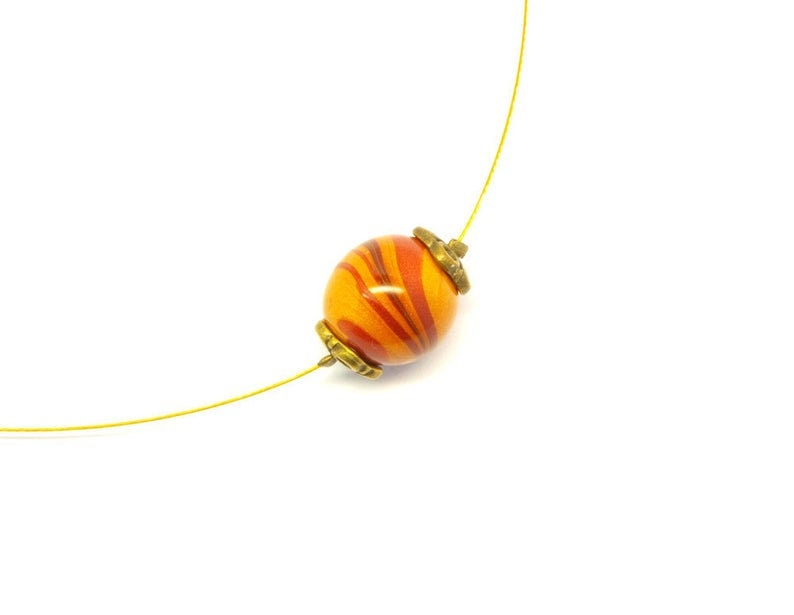 Kette nach Wahl Schmuckdraht Perle Polymer Clay Punkte Rose rot gelb grün weiß rosa bunt Fimo