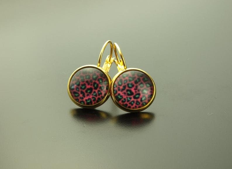 Ohrringe nach Wahl Flecken Leo KuhAnimal Print Ohrstecker Ohrhänger Creole Brisur ethno bronze silbern golden