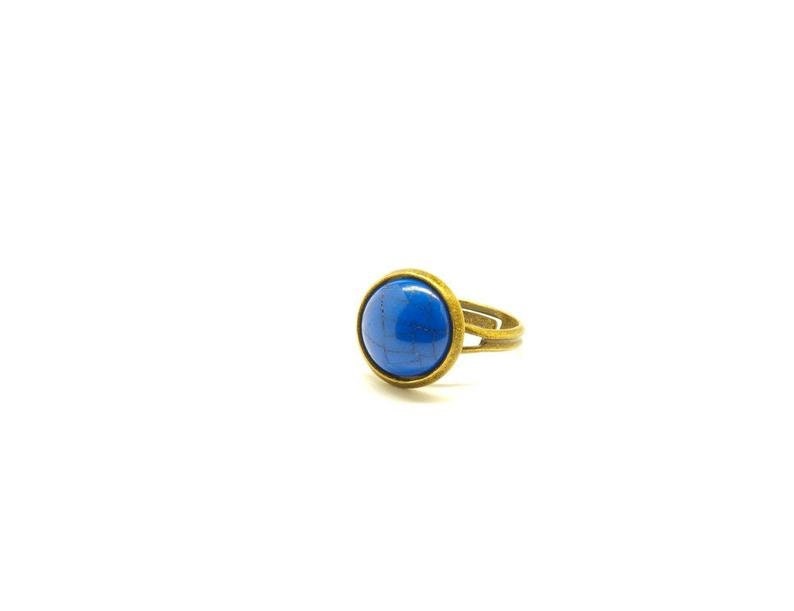 Ring nach Wahl Cabochon Türkis Imitat bronze vintage silbern gelb orange rot blau grün lila Juvelato