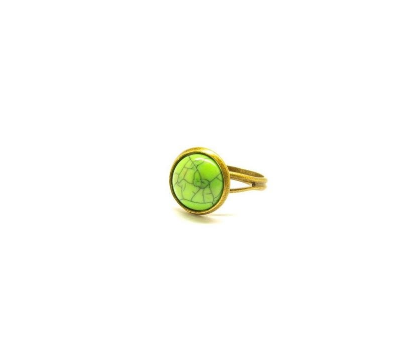 Ring nach Wahl Cabochon Türkis Imitat bronze vintage silbern gelb orange rot blau grün lila Juvelato