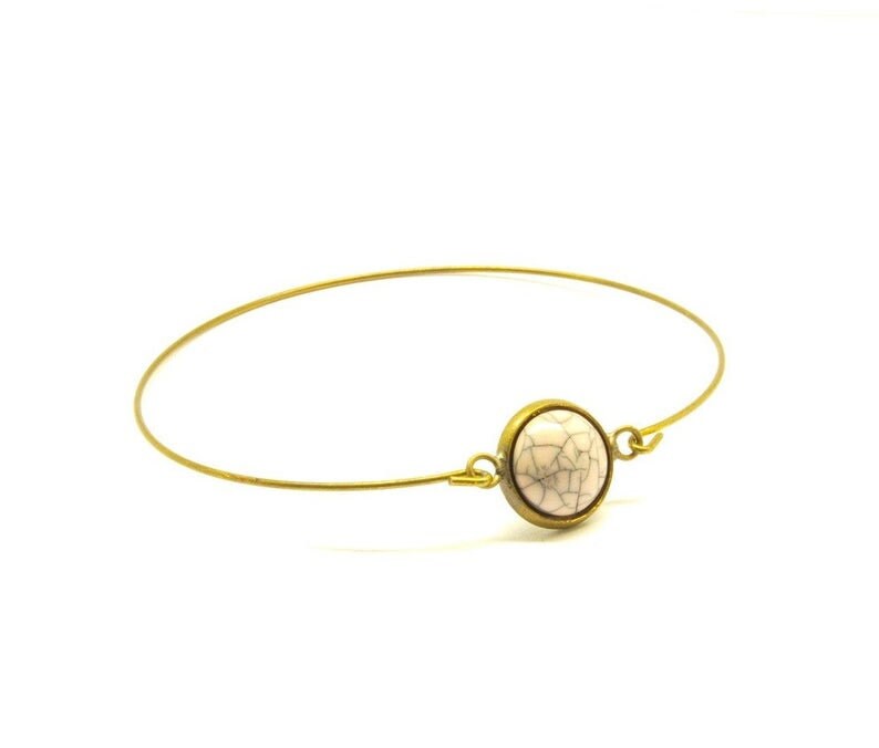 Armreif nach Wahl Cabochon Türkis Imitat vintage bronze silbern golden gelb orange rot rosa grün blau türkis