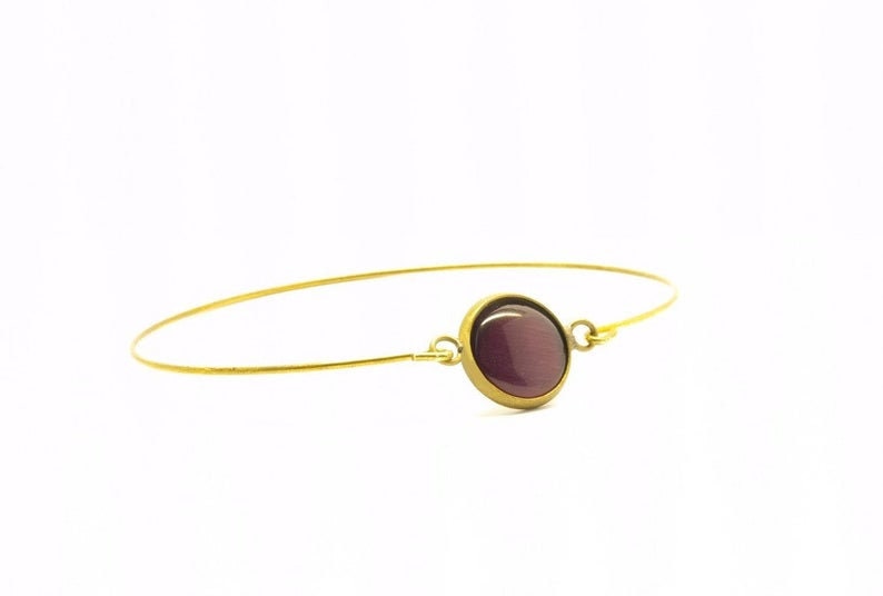 Armreif nach Wahl Cabochon Cateye Glas Spiralreif silbern bronze golden blau grün braun lila weiß beige orange Juvelato