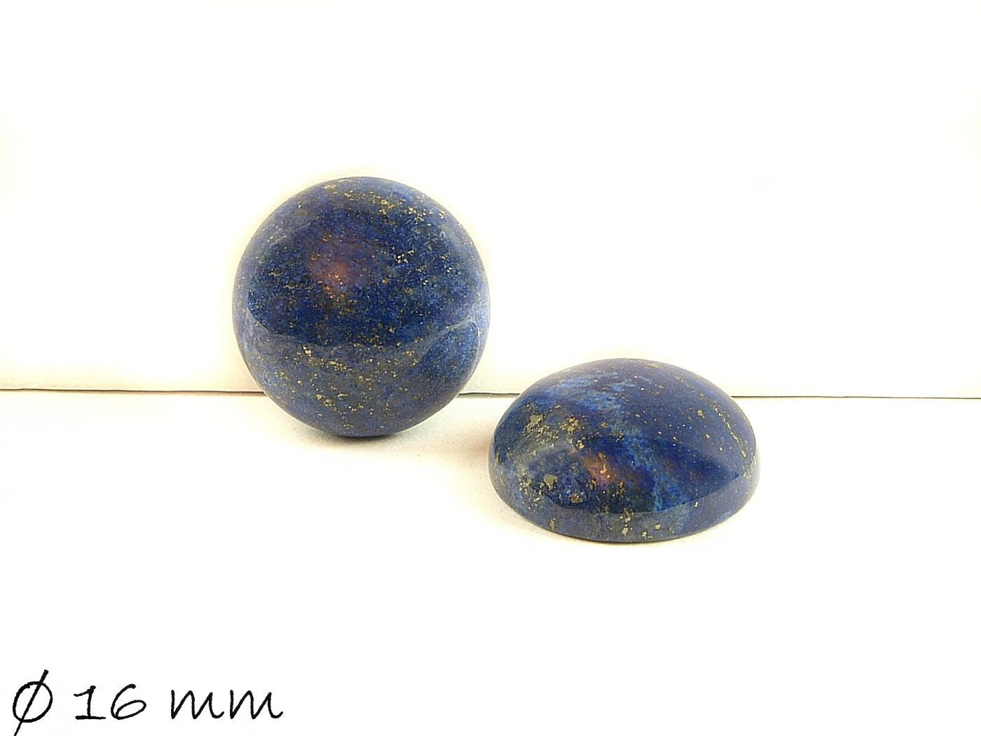 2 Stück Edelstein Cabochons, Lapislazuli , Ø 16 mm