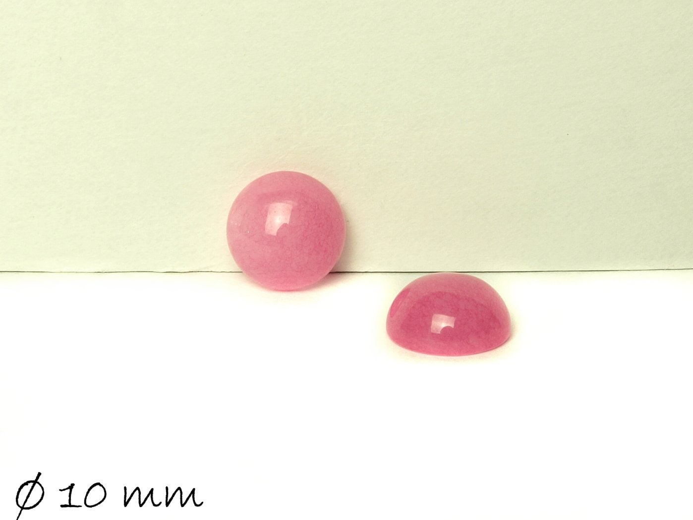 2 Stück Edelstein Cabochons, Jade (rosa), 10 mm